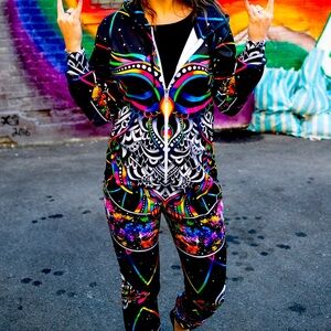 Electro Threads Electric Owl onesie size 2X. Like new